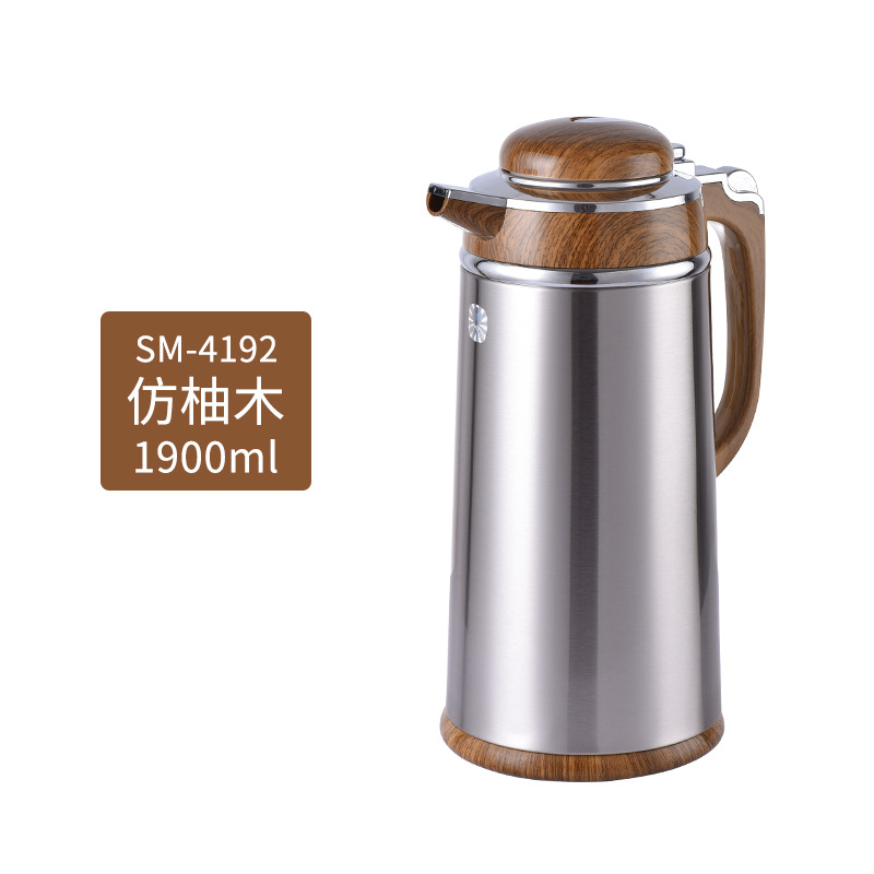 Clear Water Kettle Household Coffee Pot Stainless Steel Office Kettle Thermos Bottle Glass Liner Insulation Bottle Small Insulation Pot Thermos Bottle