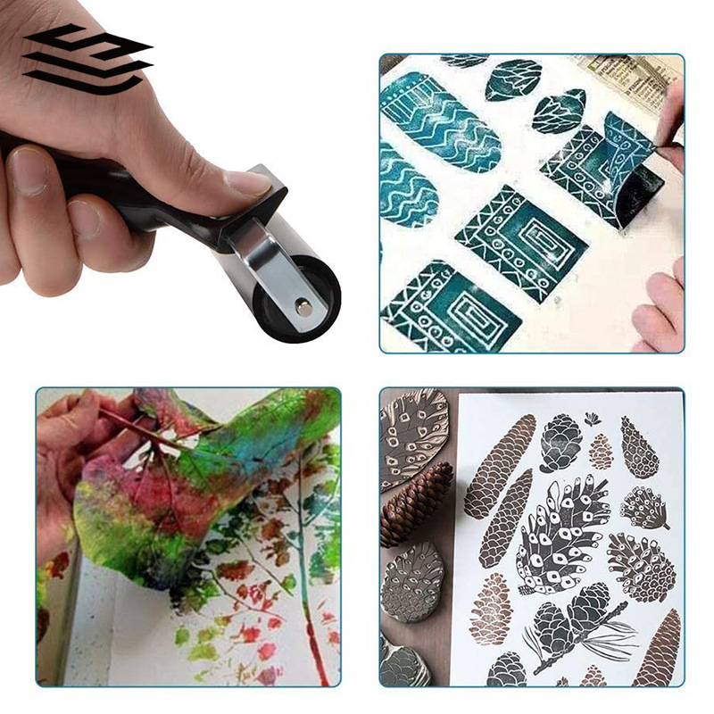 跨境现货版画油墨滚筒滚轮 硬质橡胶滚轴墨水涂料涂抹器 版画工具