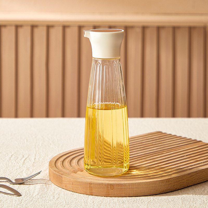 Glass Oiler Seasoning Containers Combination Suit Kitchen Household Non-Oil-Stick Leak-Proof Oil Bottle Oil Tank Soy Sauce Vinegar Seasoning Bottle