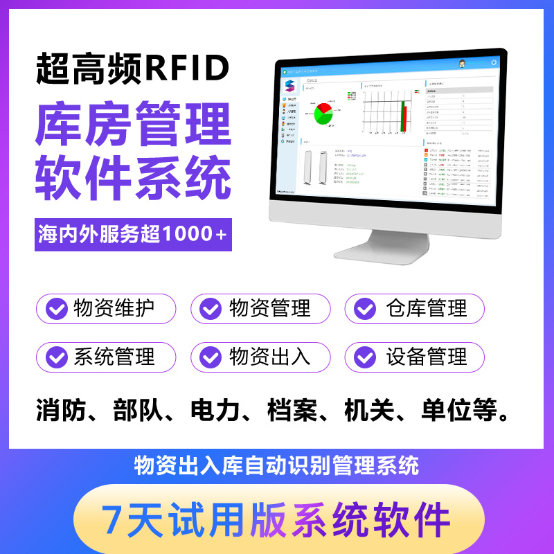 RFID库房管理软件系统门禁系统射频识别通道门仓库出入库超高频