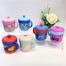 童真不锈钢儿童直饮杯家用防溢杯子小学生口杯卡通带盖幼儿园礼物