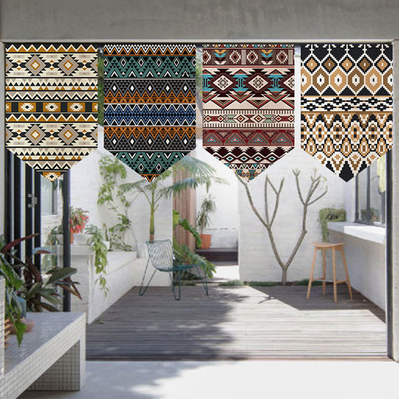 民族风隔断旗帘飘窗短帘装饰门帘卧室厨房挂帘窗户玄关遮挡布半帘