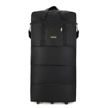 航空托运包帆布行李袋大容量搬家旅行袋可折叠带轮背拉行李包两用