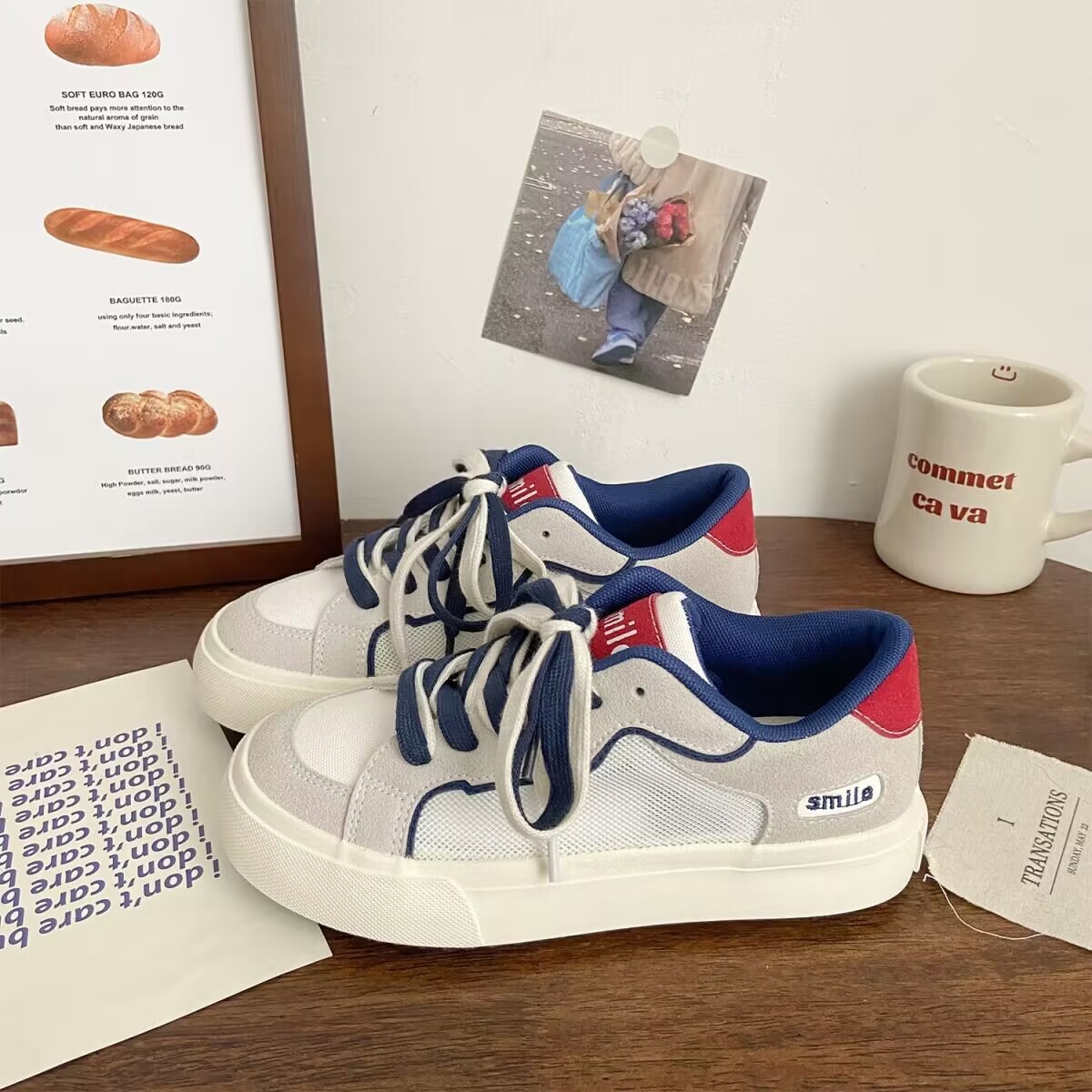 港风小众帆布鞋网面厚底面包鞋女小众设计感百搭休闲学生街拍板鞋