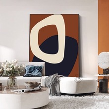 莫兰迪客厅装饰画大尺寸落地画沙发背景墙面壁画轻奢抽象巨幅挂画