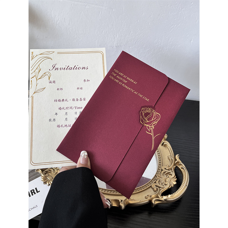 请柬喜帖婚礼请帖结婚用邀请函感大气小众简约纸质打印风-阿里巴巴