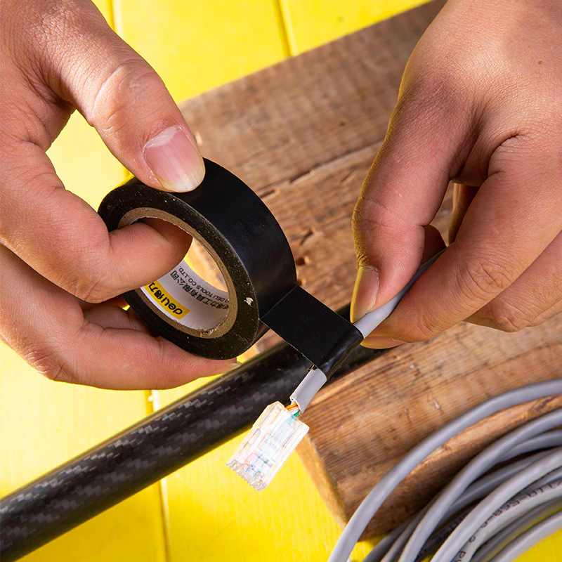 得力0-80℃电气绝缘胶带电工电线专用pvc防水阻燃耐磨胶布 dl5271