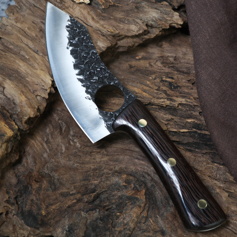 锻打剔骨刀杀猪分割剥皮剃骨刀超快锋利厨房菜刀肉联厂屠宰专用刀