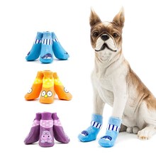 Small Dog Shoes Socks Cartton Design 4pcs/Set Waterproof Do