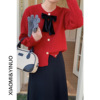 [Ovann] 9080 new year Red Butterfly sweater 2023 Spring new pattern Show thin T-shirts knitting Cardigan