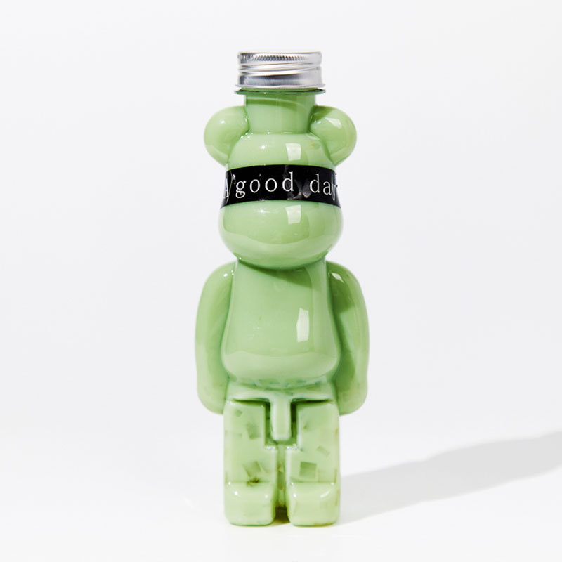 400ml卡通奶茶瓶杨枝甘露暴力熊瓶一次性塑料杯网红脏脏奶茶杯子