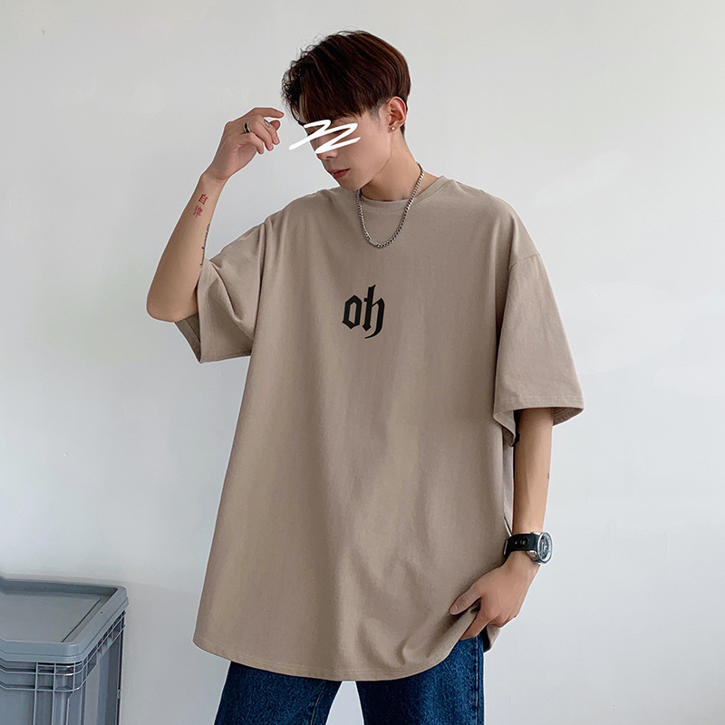 Short Sleeve T-shirt Men's 2023 New Fashion Brand Pure Cotton Summer Hong Kong Style Trendy All-Matching Ins Fashion Top Clothes Half Sleeve