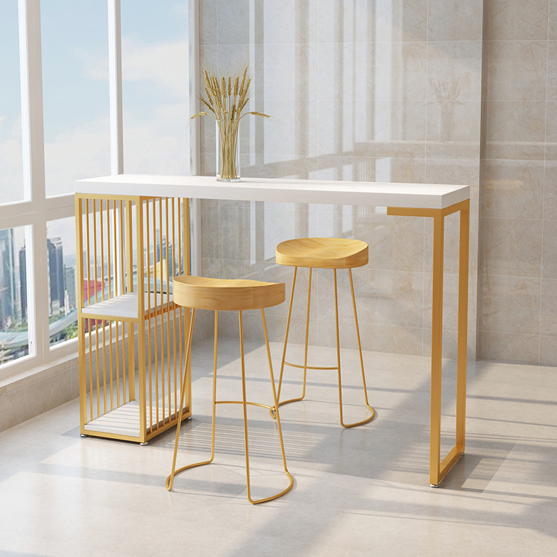 北欧家用吧台柜靠墙小吧台简约客厅实木长条桌开放式厨房吧台桌椅