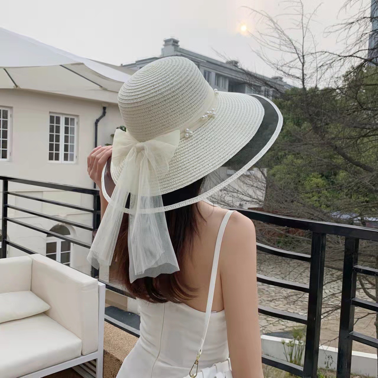 Hat Female Summer Casual Sun-Proof Straw Hat Korean Fashion All-Match Outdoor Student's Hat Sports Sun Protection Beach Hat