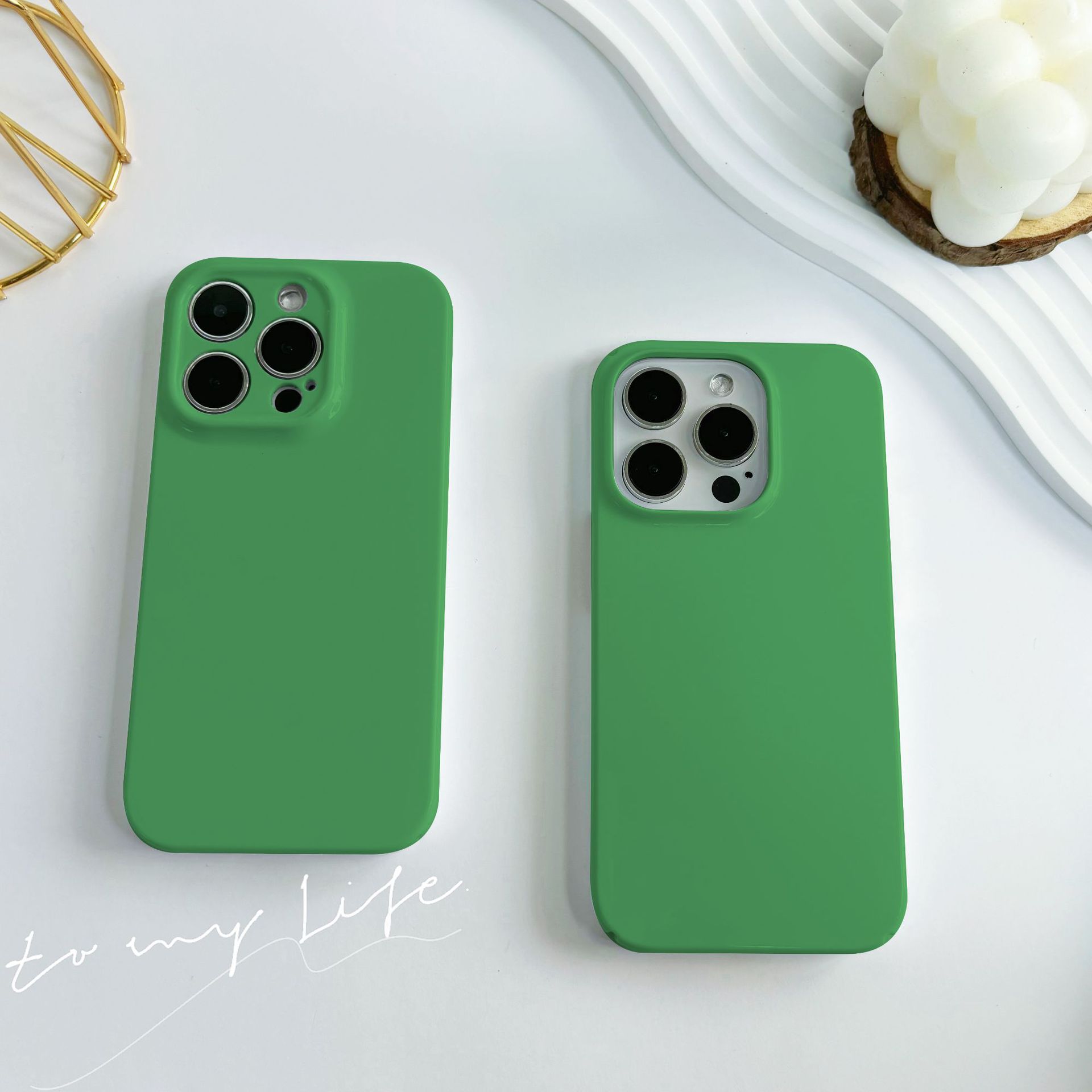 菲林绿色适用苹果15手机壳iphone13promax韩风12可爱14个性11pc硬