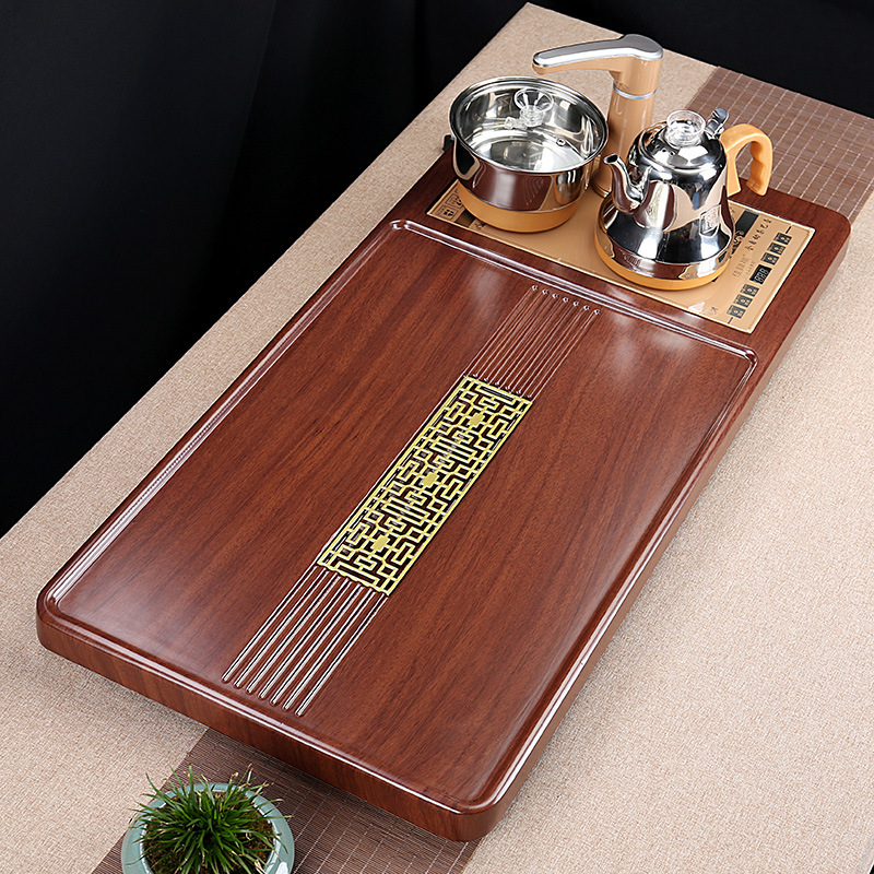 Tea Tray Solid Wood Whole New Home Tea Table Tea Table Kung Fu Tea Set Office Bamboo Tray with Drainage Tea Cup