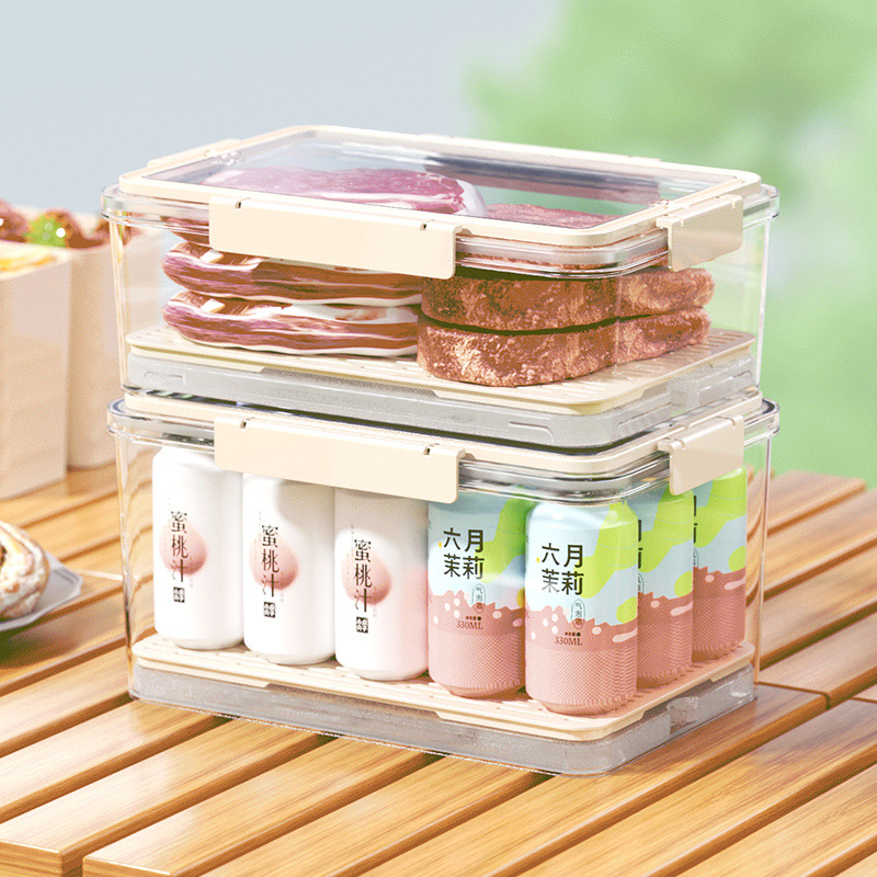 户外便携手提保鲜盒冰箱密封盒便当盒水果收纳盒食品级塑料午餐盒