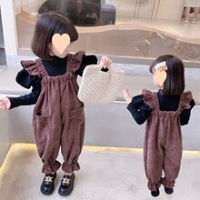 婴儿衣服宝宝加厚婴幼儿背带裤衣服秋冬韩系童装一整套长袖裤公主