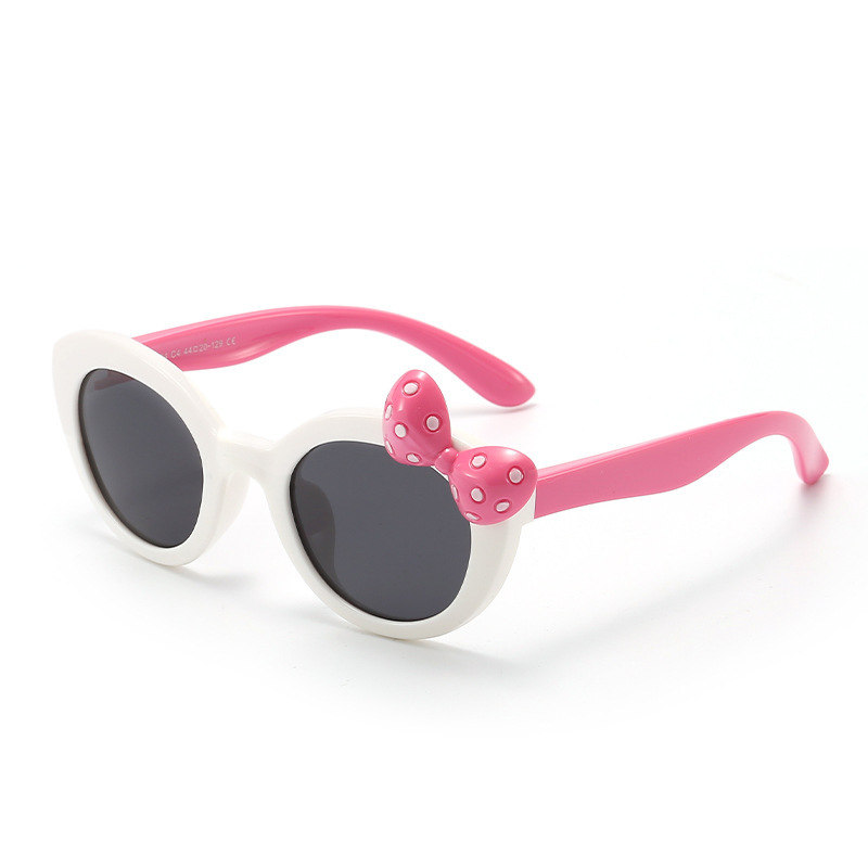 New Kids Sunglasses Polarized Cartoon Bow Kids' Sunglasses Silicone UV Protection Glasses 22104