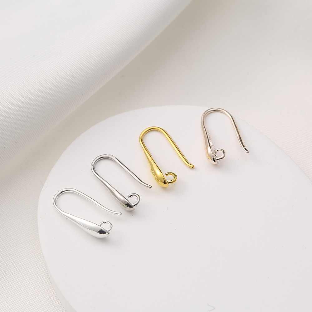 New Reverse Mold Ear Hook Copper Small Circle Ear Hook DIY Pearl Earrings Accessories Simple Ear Hook Single Hook Wholesale