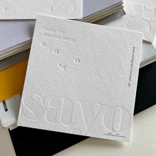 小卡片售后明信方形硬棉种纸感谢压凹凸活版打印刷