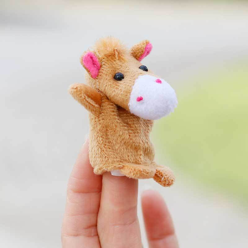 可爱小动物手指玩偶老鼠 兔子 牛猪马 羊多款可选仿真手偶娃娃