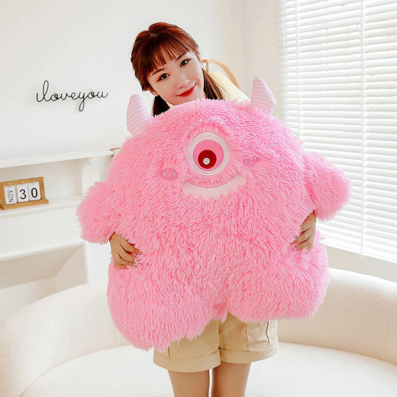 Xiaohongshu Same Style Little Monster Plush Toy Creative New Long-Haired Little Monster Doll Siesta Pillow Wholesale