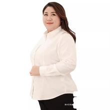 加绒大码白衬衫女  24新款冬胖mm正装工作服上衣职业工装长袖衬衣