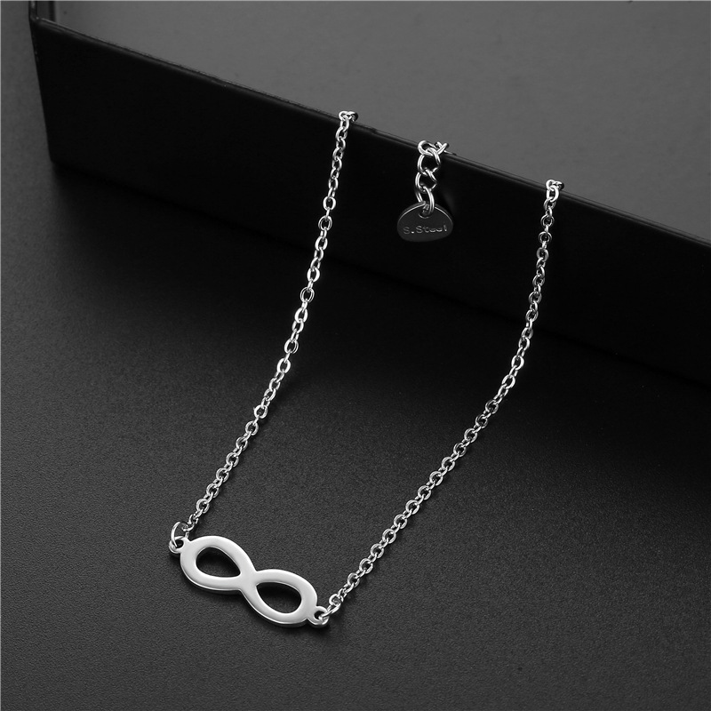 Europe and America Cross Border Simple Jewelry Lucky Number 8 Unlimited Stainless Steel Bracelet Female Cross-Border Popular Bracelet Jewelry