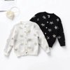 summer Children star Long sleeve knitting Cardigan Thin section comfortable ventilation Western style pure cotton air conditioner Little coat