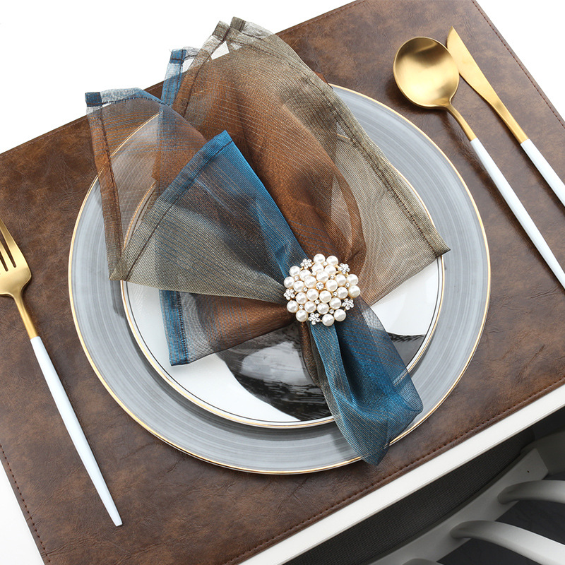 酒店口布餐巾布花折花西餐厅婚礼餐桌餐饮擦杯会所样板房方巾