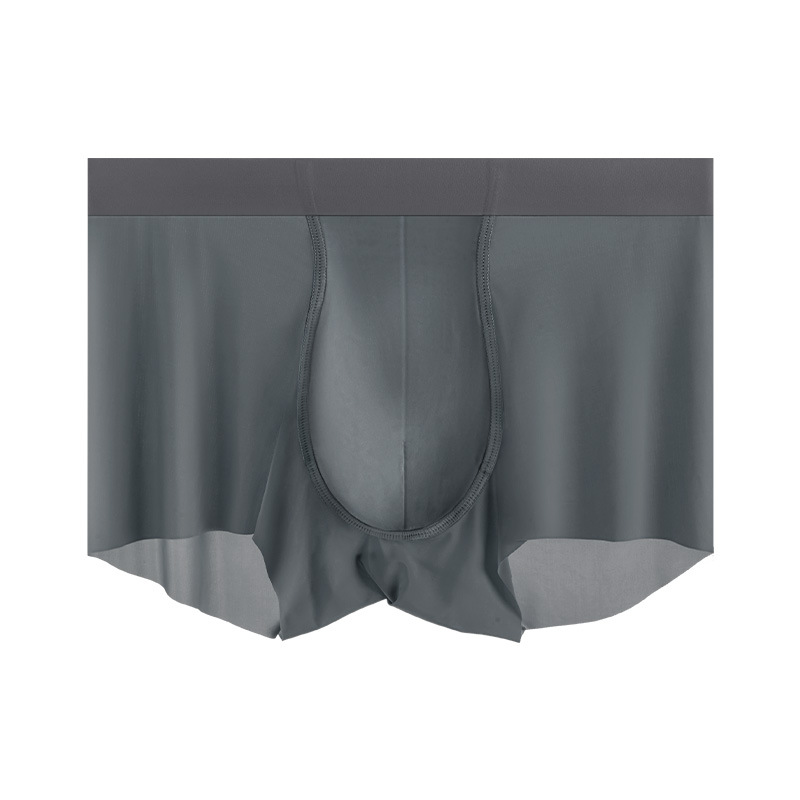 Ice Silk Men's Underwear New Solid Color Mid-Waist Gourd Crotch Cotton Crotch Breathable Ice Feeling Spot Underwear Men Wholesale