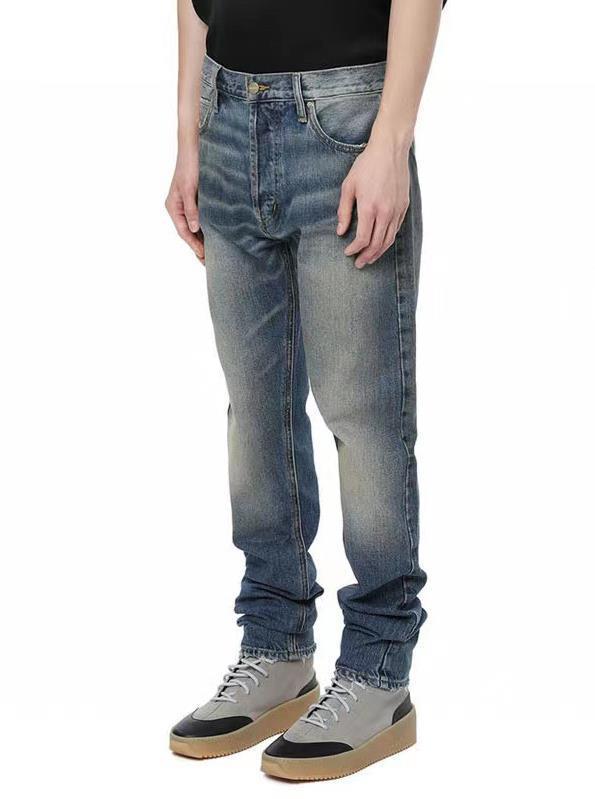 fog fear of god essentials复线水洗牛仔裤修身长裤做旧裤子潮