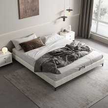 现代简约实木榻榻米皮床 小户型无床头高箱储物床无靠背架子矮床