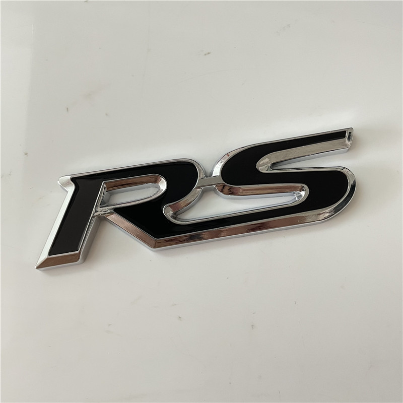 金属rs车贴 运动版改装 汽车rs标 rs字标 运动版 金属rs车标