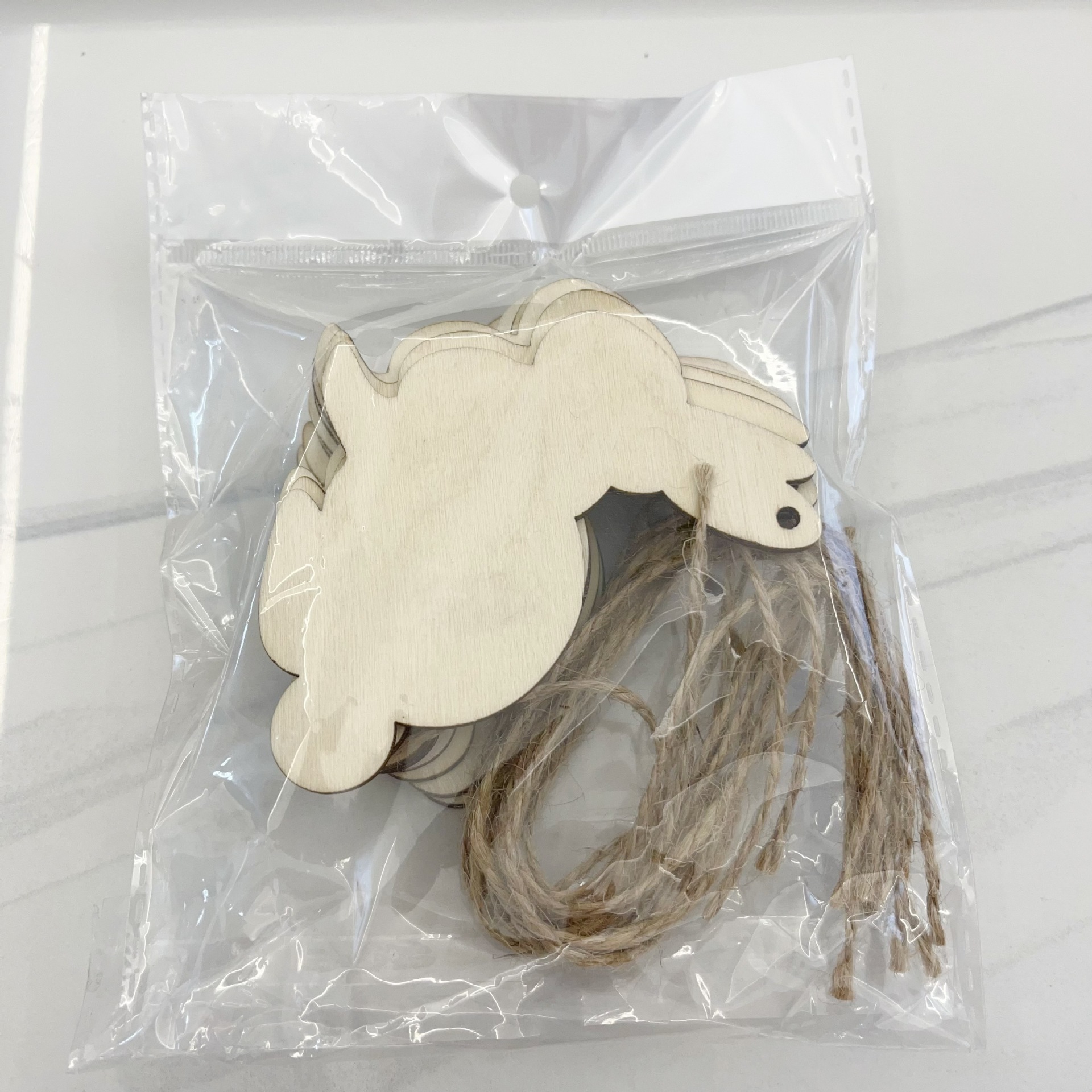 儿童手工涂鸦 兔子款木质吊牌 吊牌挂件 1片1根麻绳-阿里巴巴