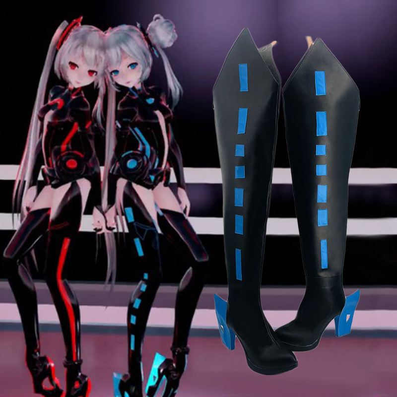 401初音mmdcos鞋cosplay动漫展二次元演出鞋靴子-阿里巴巴