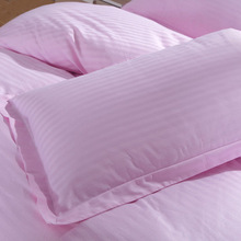 酒店床上用品宾馆纯色加厚加密枕套缎条枕头套旅馆批量发