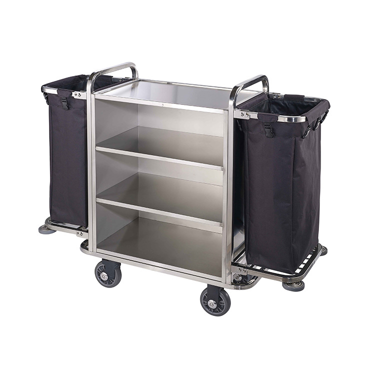 南c-7a酒店布草车双边工作车房口车不锈钢移动服务车双边客房车