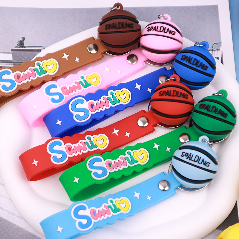 New Simulation Basketball Keychain Mini Key Chain Sporting Goods Activity Small Gift Factory in Stock Wholesale