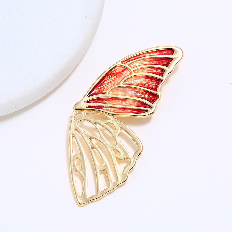 Classical Enamel Butterfly Wings Brooch High-End Female Fashion Wardrobe Malfunction Avoiding Pin Simple Elegant Corsage Ornament