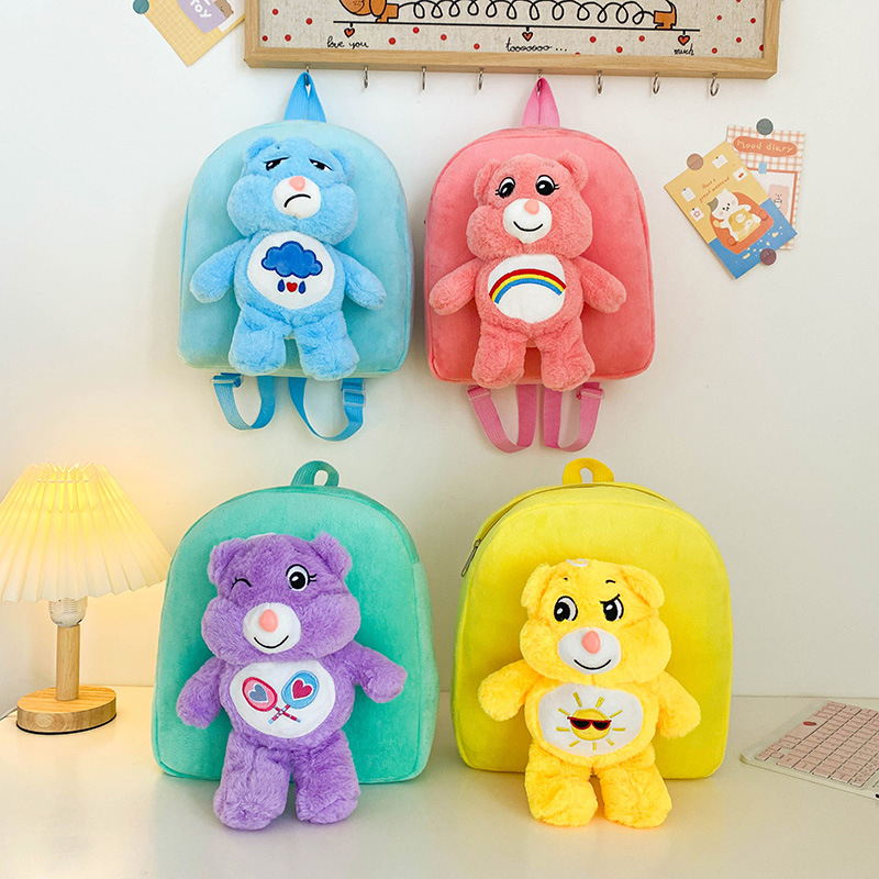 2023 New Bear Doll Plush Bag Cute Cartoon Boys and Girls out Snack Pack Simple and Lightweight Backpack