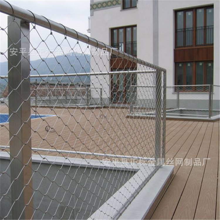 楼顶防坠钢丝绳网 灯罩网 不锈钢卡扣绳网