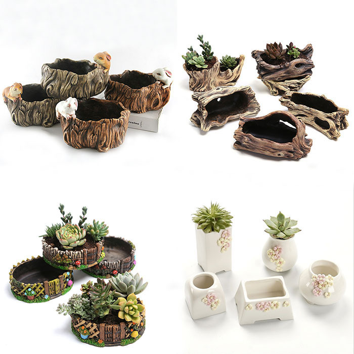 多肉装饰花盆陶瓷大口径多肉花盆diy植物韩式水泥多肉拼盘花盆