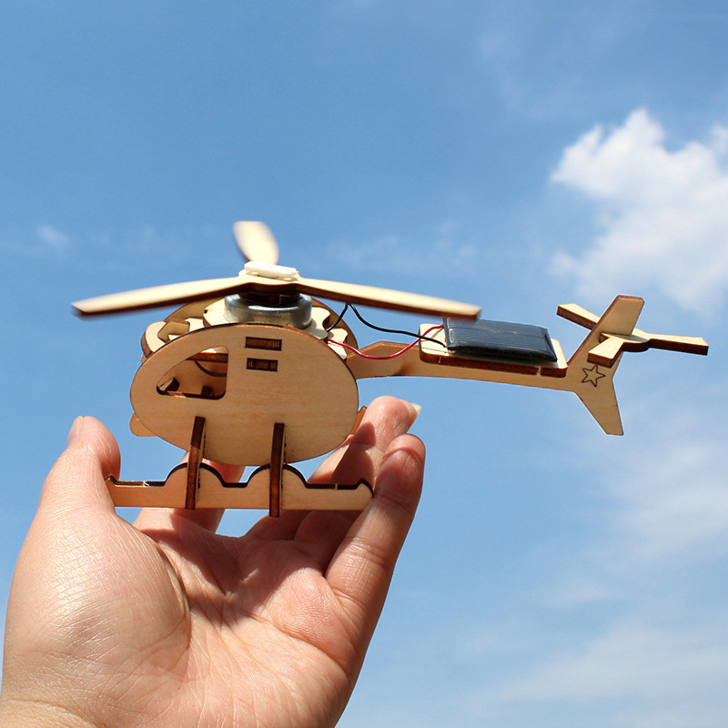 科技小制作太阳能直升机2号diy手工拼装模型材料包科学实验玩具