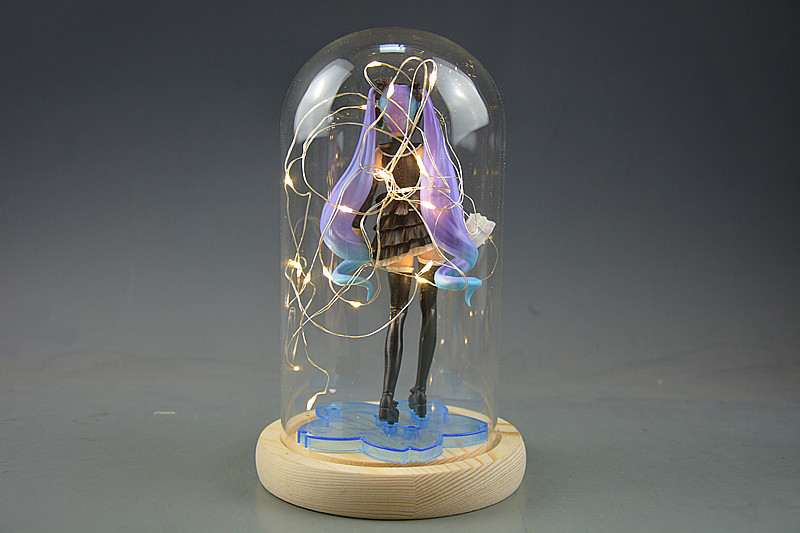 初音手办模型二次元美少女卡通公仔未来玻璃罩收藏礼品创意摆件