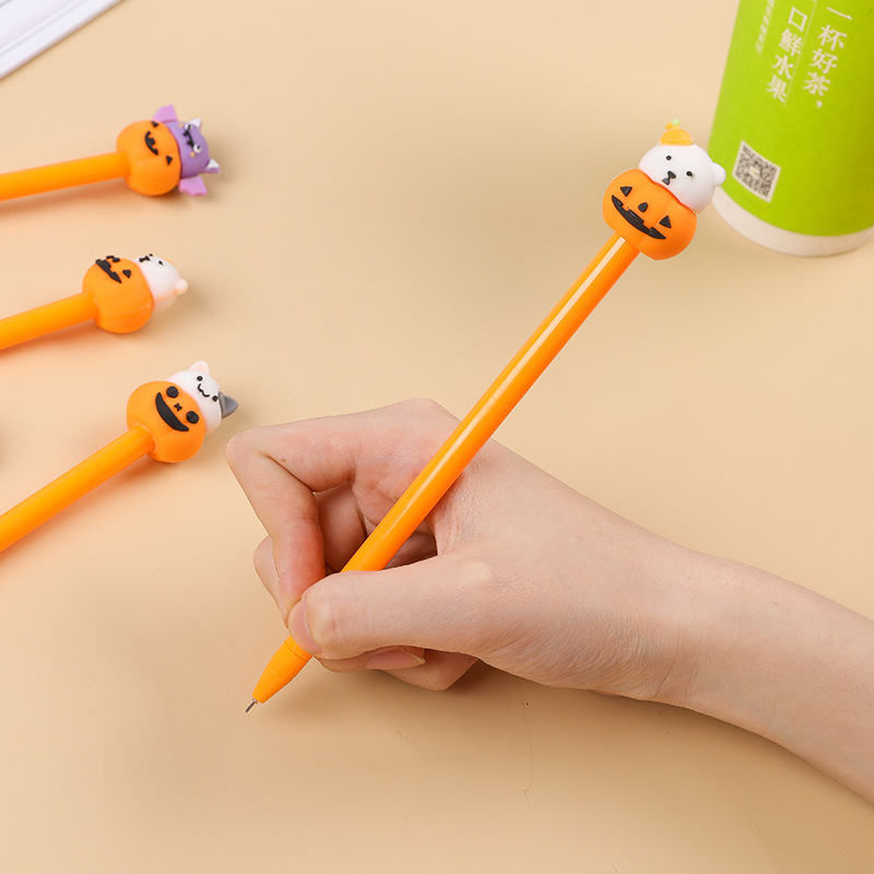 Creative Bear Cat Pumpkin Head Gel Pen Cute Cartoon Fruit Student Studying Stationery Writing Signature Pen