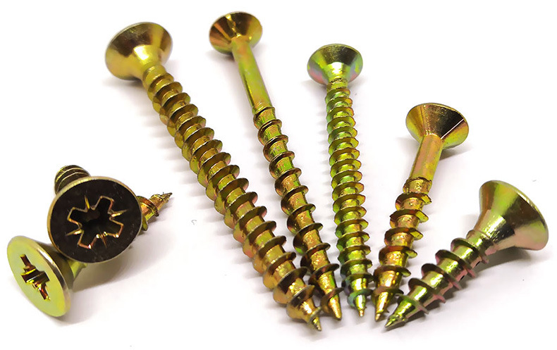 供应镀彩锌板钉自攻木螺丝淬火自攻十字平头自攻纤维板钉用于家具