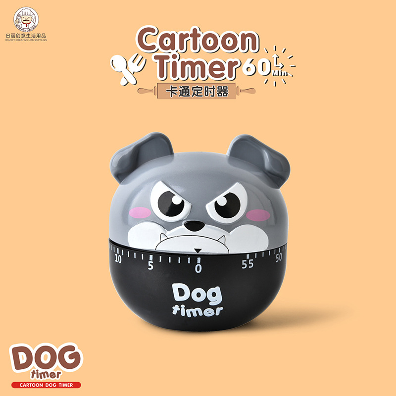 [Factory Straight Hair] New Rb509 Cartoon Puppy Timer Plastic Manual Mechanical Kitchen Timer