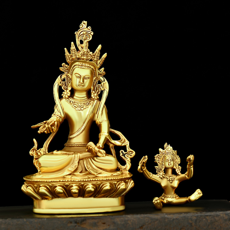 纯铜欢喜佛摆件藏传密宗尼泊尔欢喜佛铜像家用佛堂供养小号铜佛像